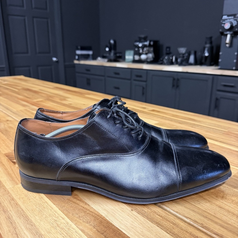 Florsheim Corbetta Cap Toe Mens Oxford Black Leather Casual Dress Shoes Size 14D